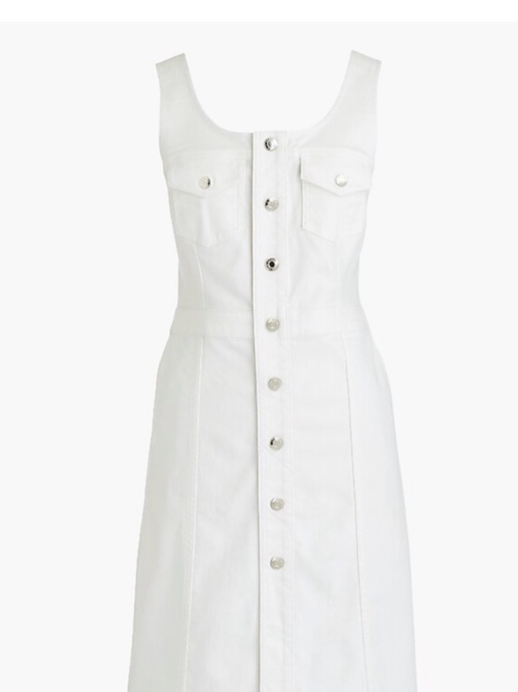 J Crew White Denim Button Front Mini